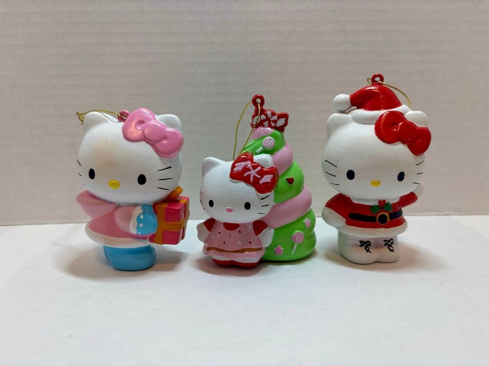 Hello Kitty Blow Mold Christmas Tree Ornament Lot